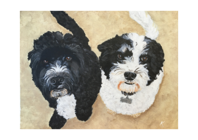 Pet Portrait cockapoo dogs acrylic Art by Kirsti