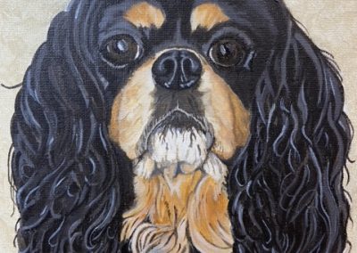 King Charles Spaniel acrylic pet portrait by Art by Kirsti