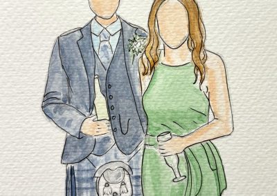 Guest Illustrations, wedding illustrations, figure illustration, watercolour and pen by Art by Kirsti