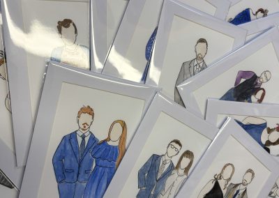 Live Guest Illustrations, Wedding Illustrations, watercolour and pen by Art by Kirsti