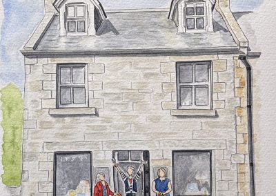 Britton Scotland Business, architectual illustration watercolour and pen by Art by Kirsti