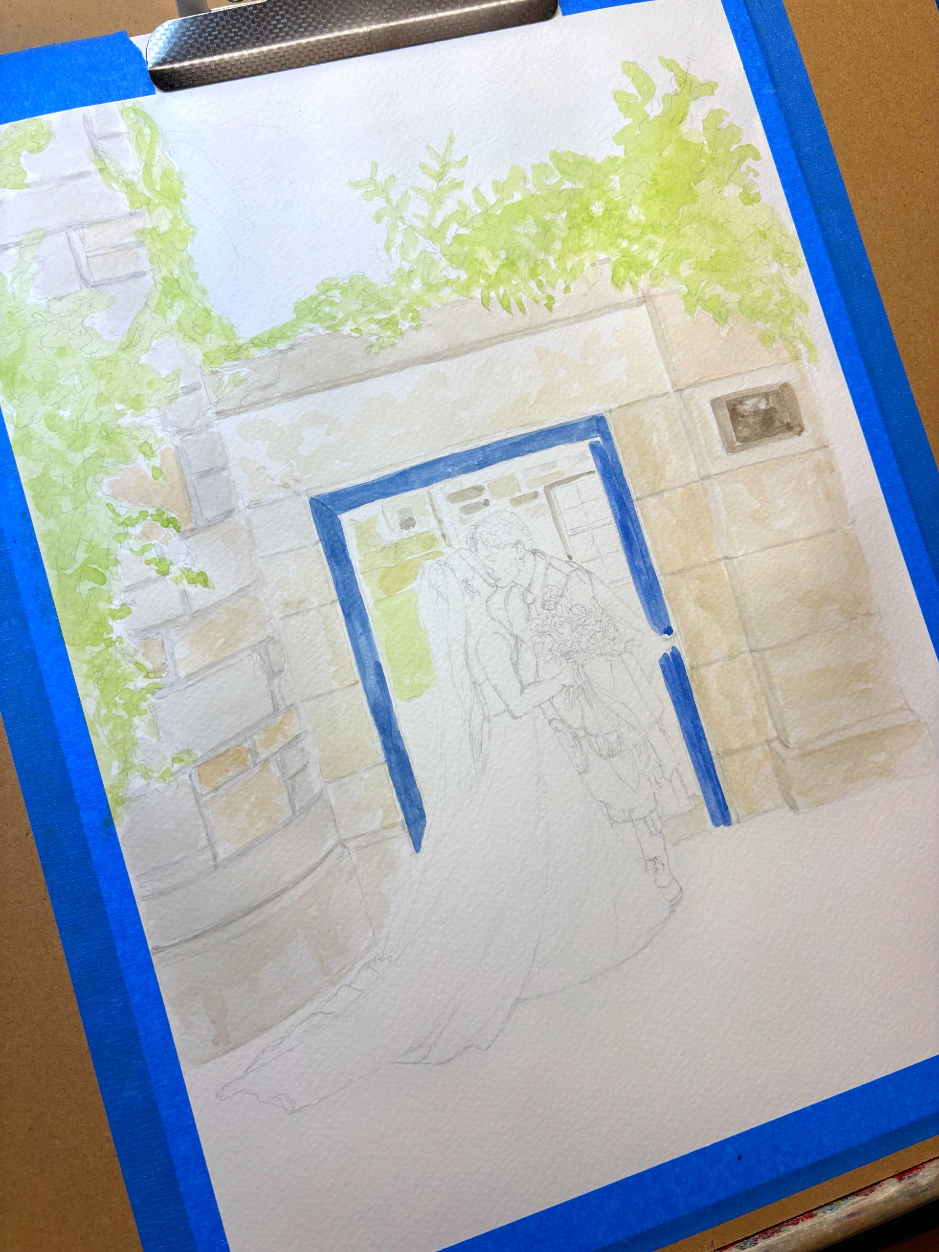 Demonstration of a watercolour live painting by Art by Kirsti